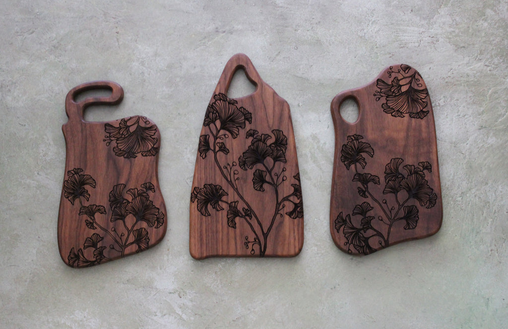 Cutting Board Set 3 Pack - Ginkgo Leaves