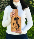 Italy Silhouette Small Olive Wood Paddle Board - Serving and Charcuterie Board