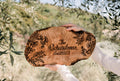 Personalized Rustic Olive Wood Board Center Name - Ginkgo Filigree