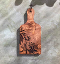 Engraved Olive Wood Paddle Board – Italian Renaissance Design, Charcuterie & Serving Board