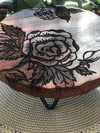 Acacia Wood Trivet - Roses