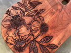 Oval Acacia Wood Board - Hibiscus Flowers