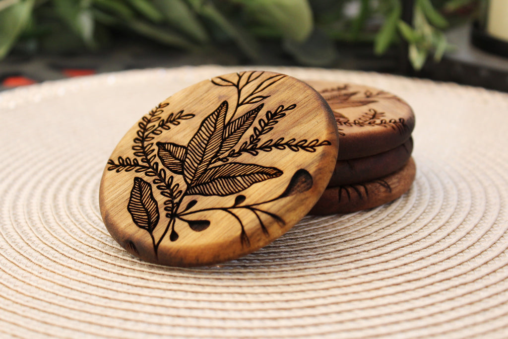 Coaster Set of 4 - Elegant Botanicals