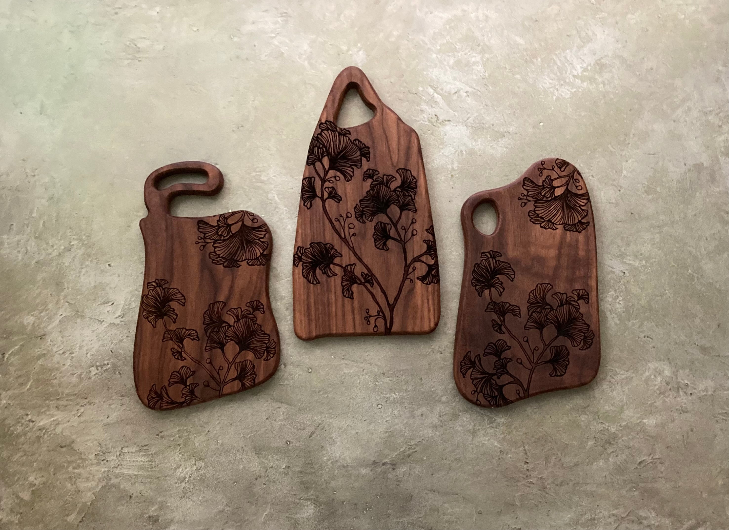Cutting Board Set 3 Pack - Ginkgo Leaves