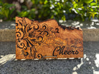 Rustic Olive Wood Cutting and Serving Board - Iron Filigree