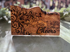 Rustic Olive Wood Cutting and Serving Board - Iron Filigree