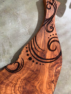Rustic Olive Wood Paddle Board - Swirl Design