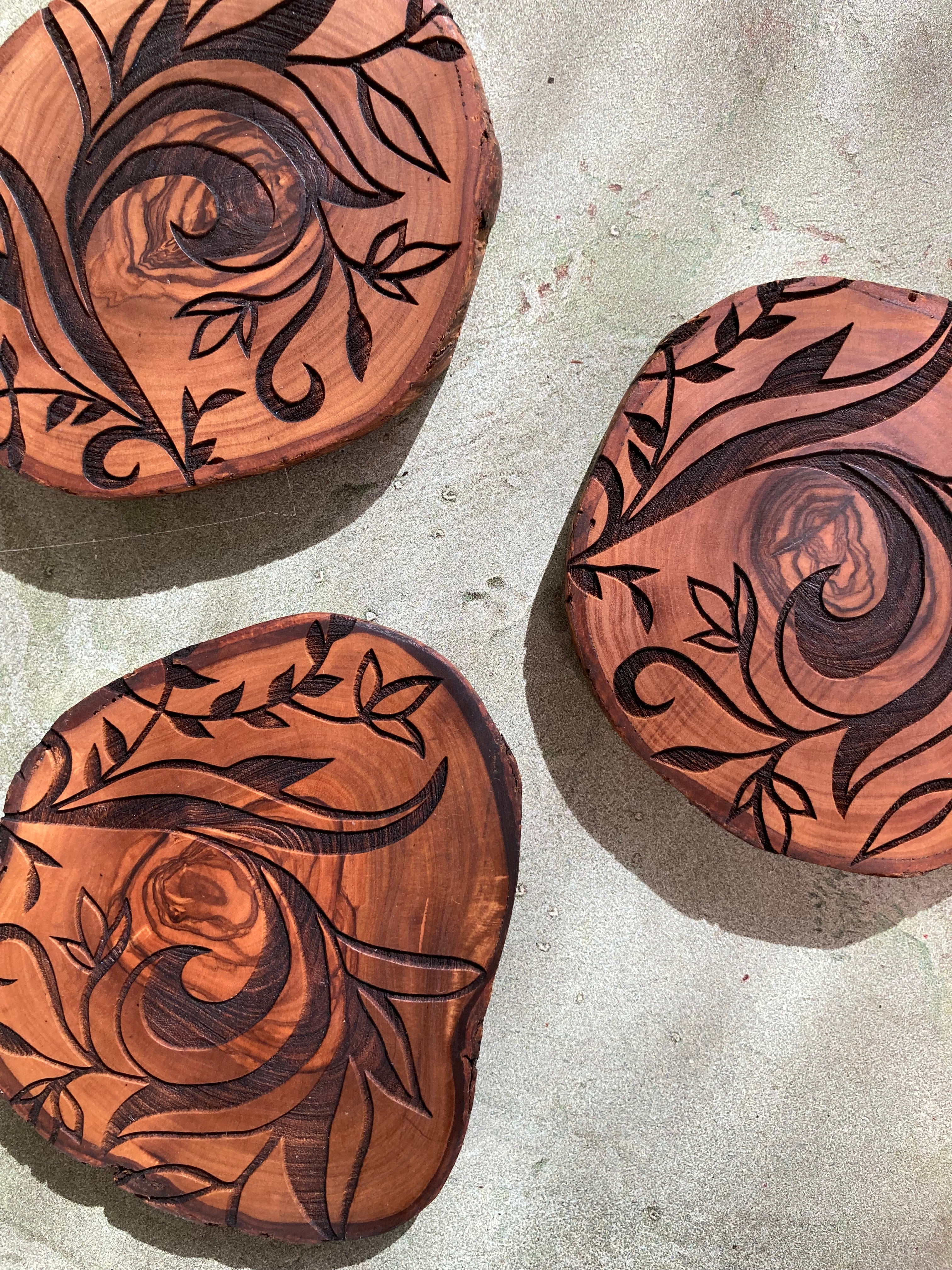 Olive Wood Coaster Set of 4 - Italian Renaissance